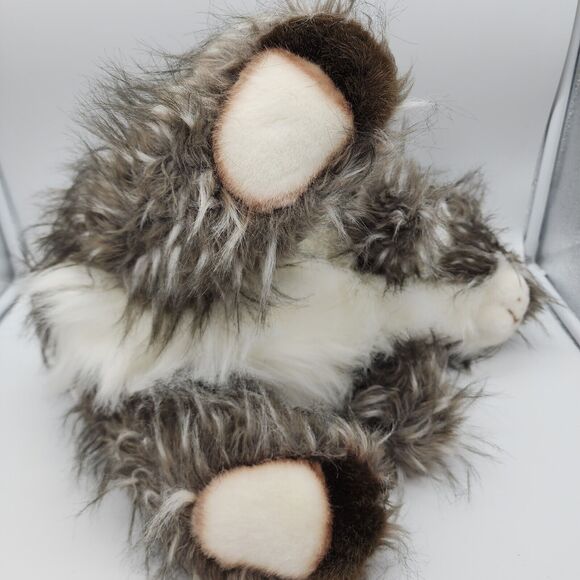 Walmart Realistic Bunny Rabbit Plush 18" Long Gray White Fur Sits Stuffed Animal - Picture 5 of 14